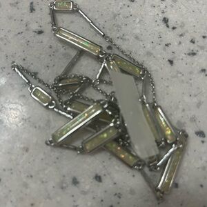 Ann Taylor factory Elegant Silver and Opal iridescent Necklace
